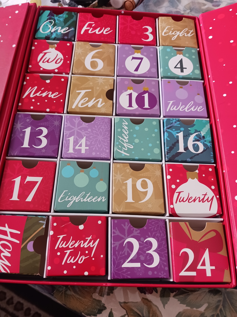 Advent Calendar Countdown Box - No Chocolates Can Be Filled With Little Trinkets